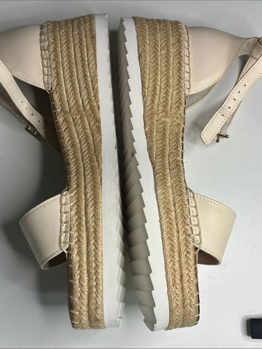 ANTONIO MELANI Cream Espadrille Slingback Sandals